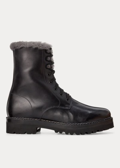 Botas Ralph Lauren Hombre Negros - Jenkins Shearling-Lined - SAYTQ3926